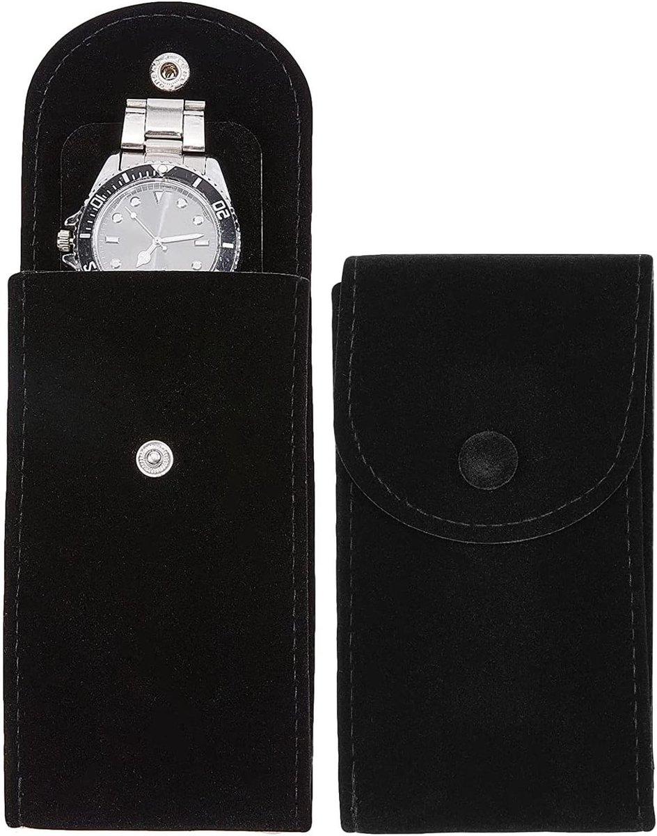 Allecto Plus - Horlogeopbergtas voor horlogebox met fleece binnenzijde, reis-horlogebox en matte horlogetas - Geschikt voor diverse horloges