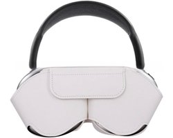 Accessoires voor hoesjes - Hoofdtelefoonhoesje - Leren hoesje - Krasbestendig, stofbestendig, draagbaar reishoesje - Stofbestendige reistas - Opbergtas voor hoofdtelefoon - Compatibel met Apple Airpods Max smart case - Wit