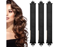 Overnight Curls - Haarrollers zonder warmte voor lang haar, zwart - Haarkrulspelden - Hoofdband - Curling Rod - Geen Hitte - Kapsel zonder hitte