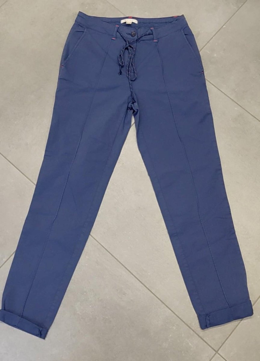 Comfortabele blauwe broek van Esprit - met koorden - Maat 34