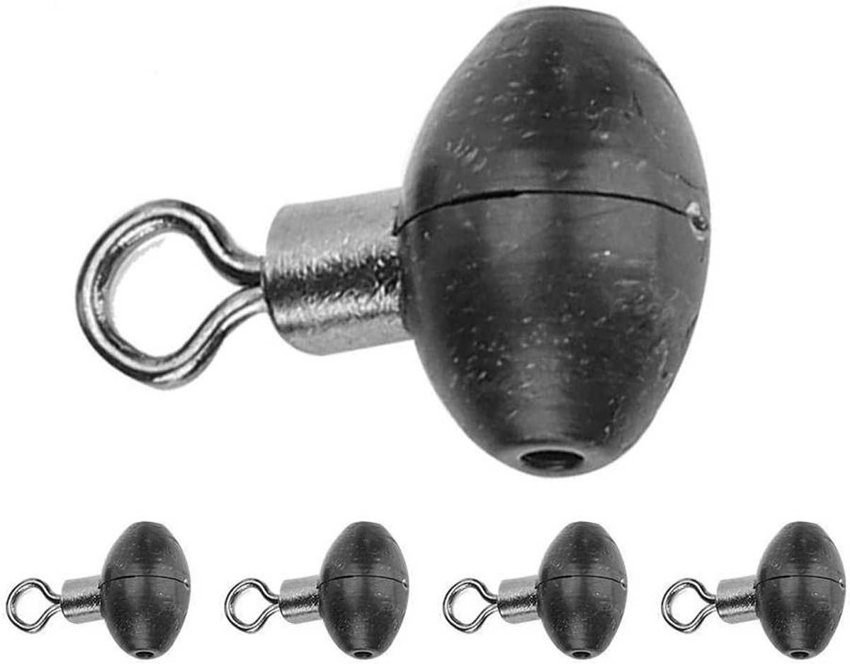 Allecto Plus - Set van 10 stuks Vissen Swivel Zip Slider in Zwart - Katrol Lijn Rig - Visgerei voor vissersvangst