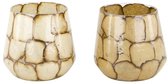 Dijk natural collections - Kaarshouder glas l9b9h12 cm mix