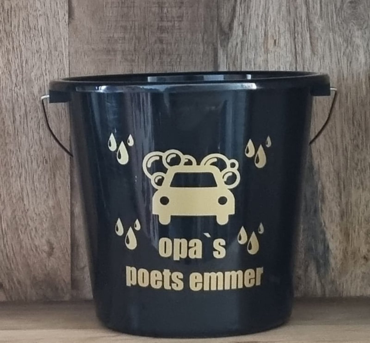 Cadeau emmer. Opa's poets emmer auto. Bouwemmer 12 Liter