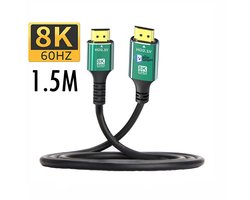 De Beste Gadgets HDMI Kabel 1.5 meter - HDMI Kabel 4k / 8k - HDMI 2.1 Kabel - 24K Gold Plated - 8K (60 Hz) - 4K (144 Hz) - Full HD 1080p - Ethernet - 3D - ARC - 48Gbps - DTS HD - Geschikt voor Dolby Atmos - Male naar male - 1.5m