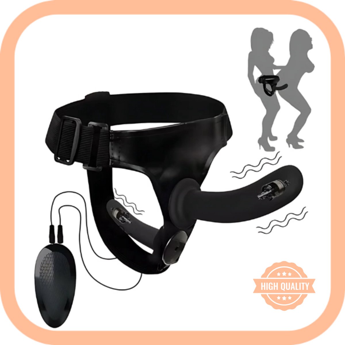 Goedkoopste Vibrerende Strapon met Dildo (18cm) - Incl. afstandsbediening - Verstelbaar - Zwart - Sextoy voor Koppels - Fetish - BDSM - SM - Vaginaal & Anaal