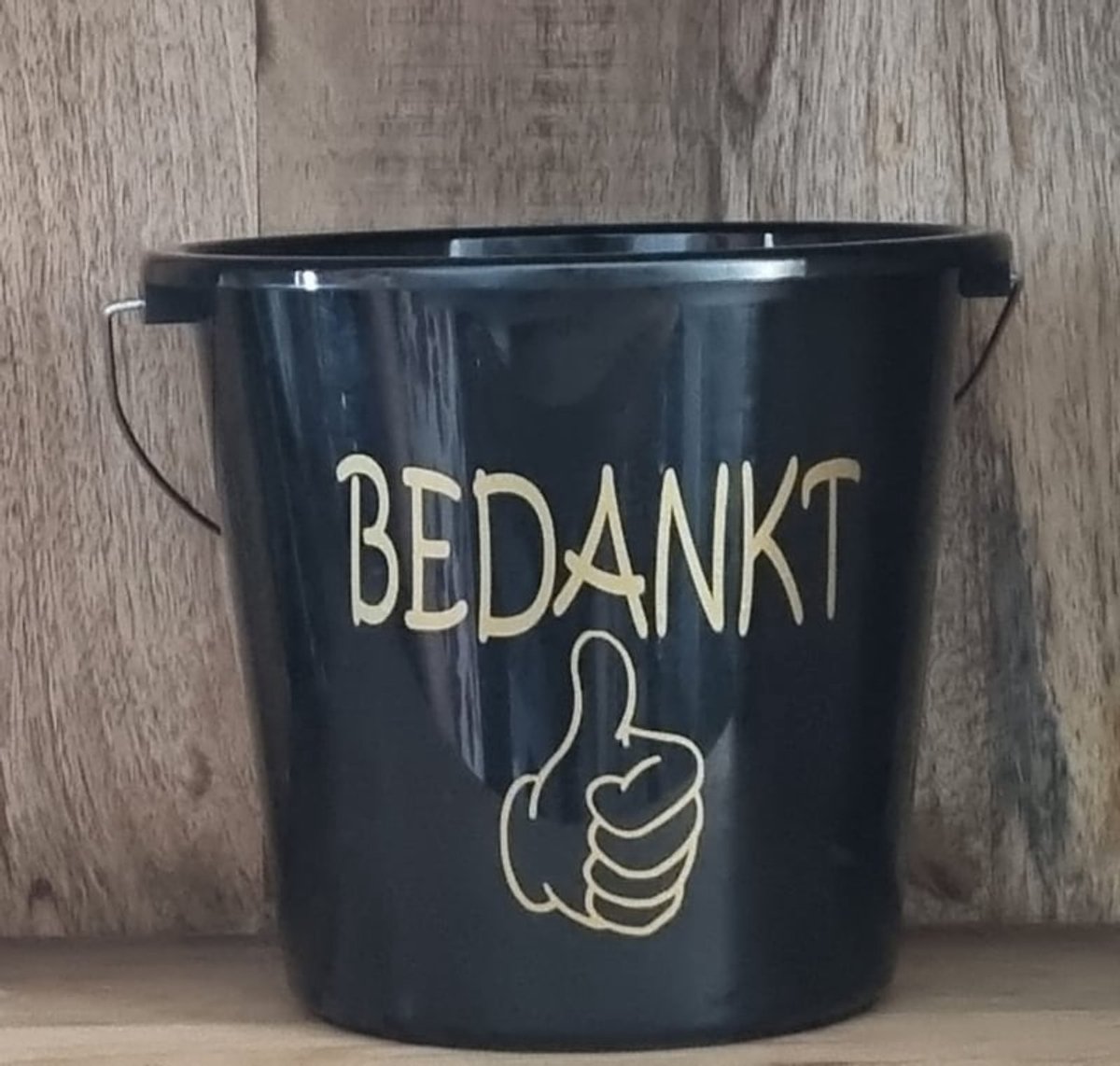 Cadeau emmer. Bedankt duim. Bouwemmer 12 Liter