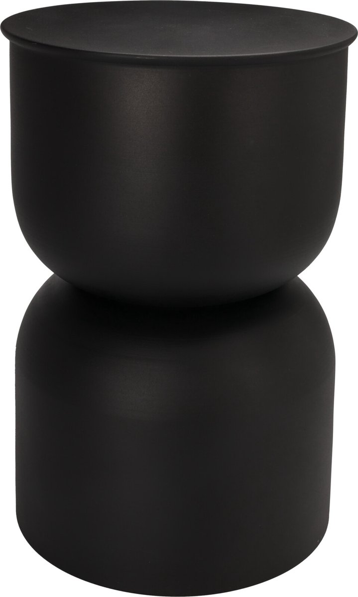 In & Out Deco Bijzettafel - Metaal - Organisch - kleur Zwart - Hoog 46 cm - Rond 31 cm