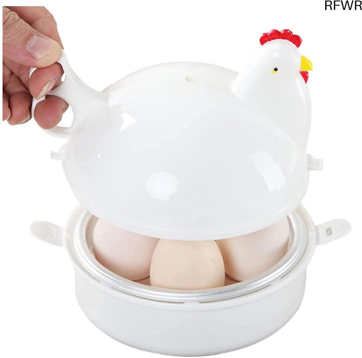 RFWR® Kipvormige Magnetron Eierkoker - Snel en Veilig voor 4 Eieren Koken
