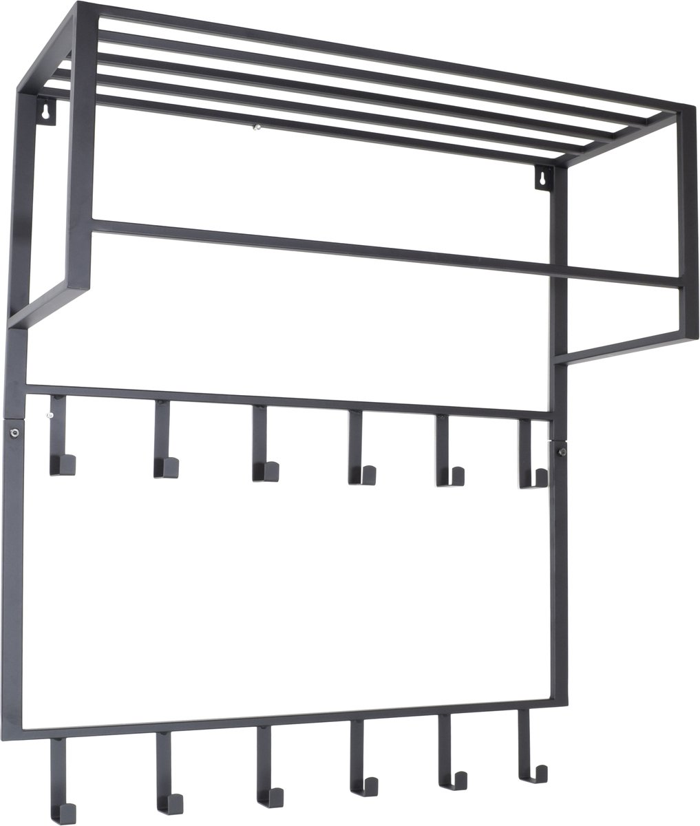 LOFT42 Kapstok Boris - Zwart – Metaal – 12 haken - 90x80x30