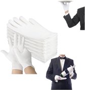 12 paar witte katoenen handschoenen - zacht handkatoen - witte handschoenen - katoenen handschoenen - alledaagse katoenen handschoenen - 8 inch - Katoenen handschoenen