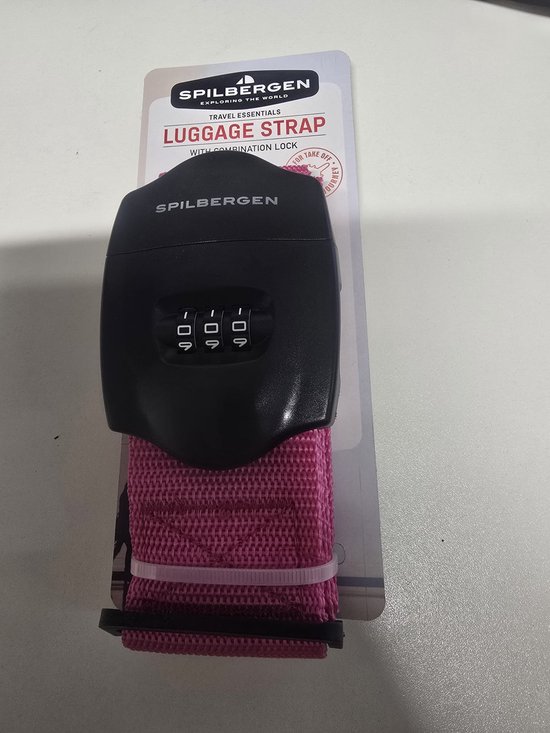 Sangle de bagage avec serrure à combinaison TSA et étiquettes - Accessoires réglables, bleu