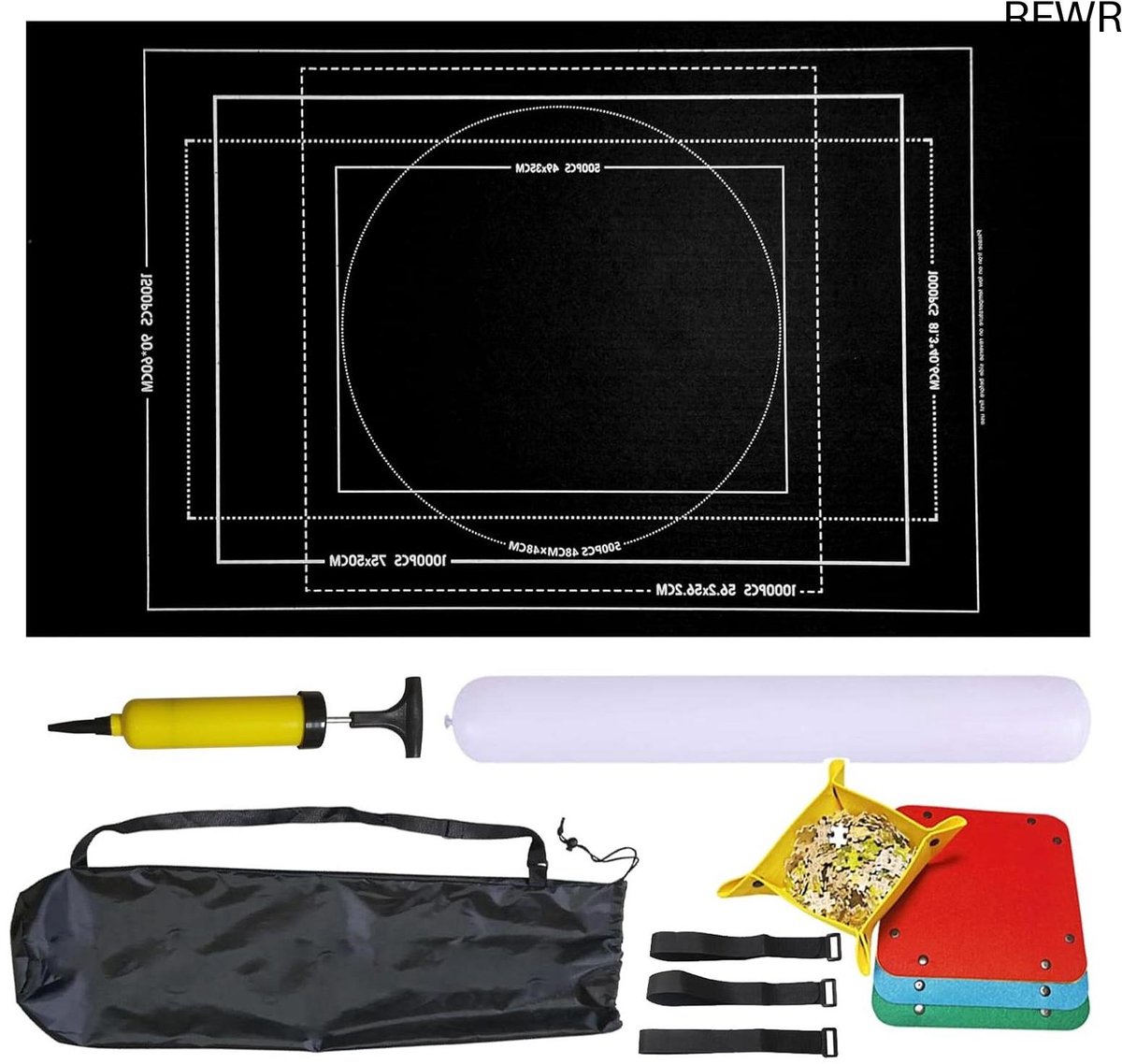 RFWR® Puzzelmat voor tot 3000 puzzelstukjes - Rolmat en praktische opbergoplossing