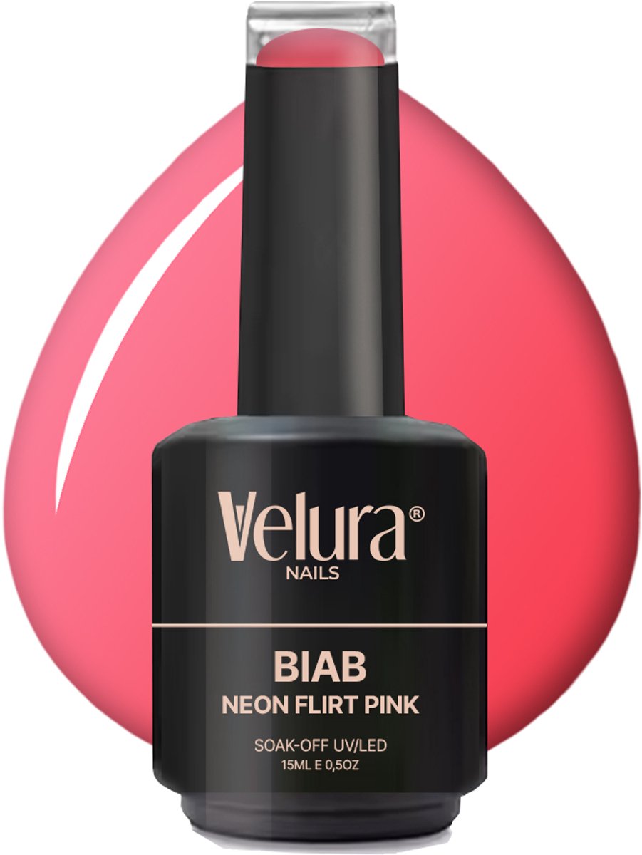 Goedkoopste Velura® BIAB | Builder in a Bottle | 15ml Neon Flirt Pink | Liquid Builder Gel | BIAB Gel Nagels | HEMA- & TPO-vrij