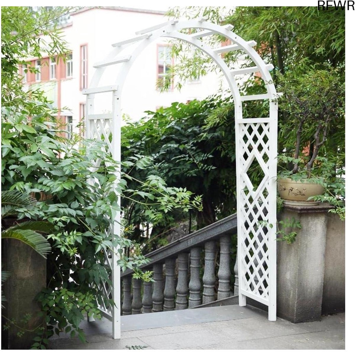 RFWR® Houten tuinprieel voor klimplanten, weerbestendig en eenvoudig te monteren, 160 cm