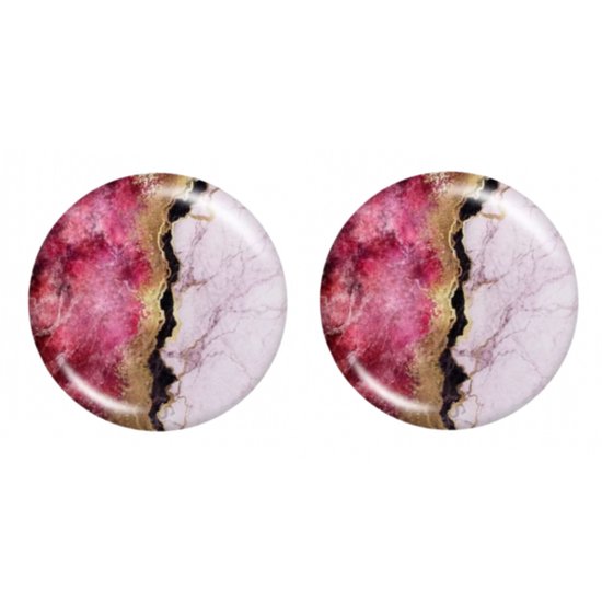 Clip Oorbellen- Lupina- 2 cm-roze- geen gaatje- Charme Bijoux