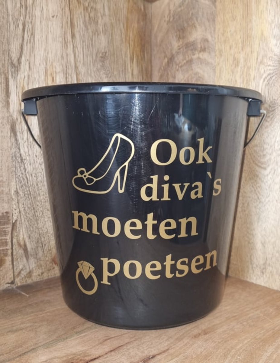Cadeau emmer. Ook diva's moeten poetsen. Bouwemmer 12 Liter