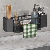 Ibenzoa® Slimme multifunctionele spoelbakorganizer met handige automatische afvoer en ophangsysteem zonder boren