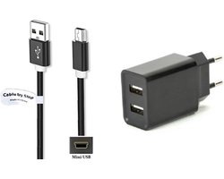 OneOne 2.1A lader met 2 poorten + 0,25m sterke Mini USB kabel. Oplader adapter past op Texas Instruments grafische rekenmachine TI-83, TI-83 Plus, TI-84 +, TI-84 + C, TI-84 + CE, TI-84 + SE, TI-84x, TI-86, TI-89, TI-89 Titanium, TI-Nspire / CAS / CX