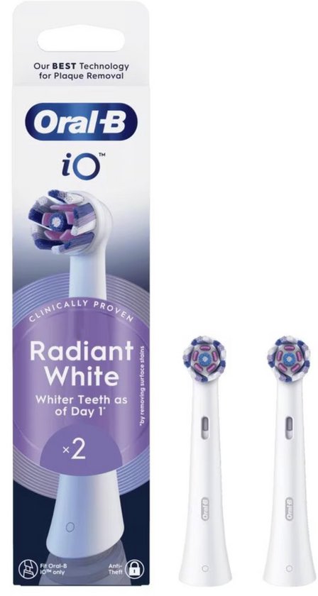 Oral-B iO Radiant White Opzetborstels Wit - 2 Stuks