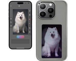 NFC Telefoon Hoesje - DIY Foto Inkt - iPhone 15 Pro Max - Grijs - Telefoon - Telefoonhoesjes - Smart E-Ink Scherm - Digitale Fotolijst - Aventra Custom NFC hoesje