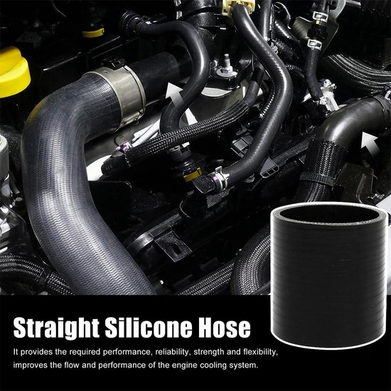 QSP Siliconen slang - 90° bocht - 32 mm - Zwart, QHE90-32BLK