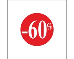 60% Korting Stickers 25 mm - 500 stuks op Rol - Kortingsstickers Afprijs Promotie Sticker - Etiketten / Kortingspercentages