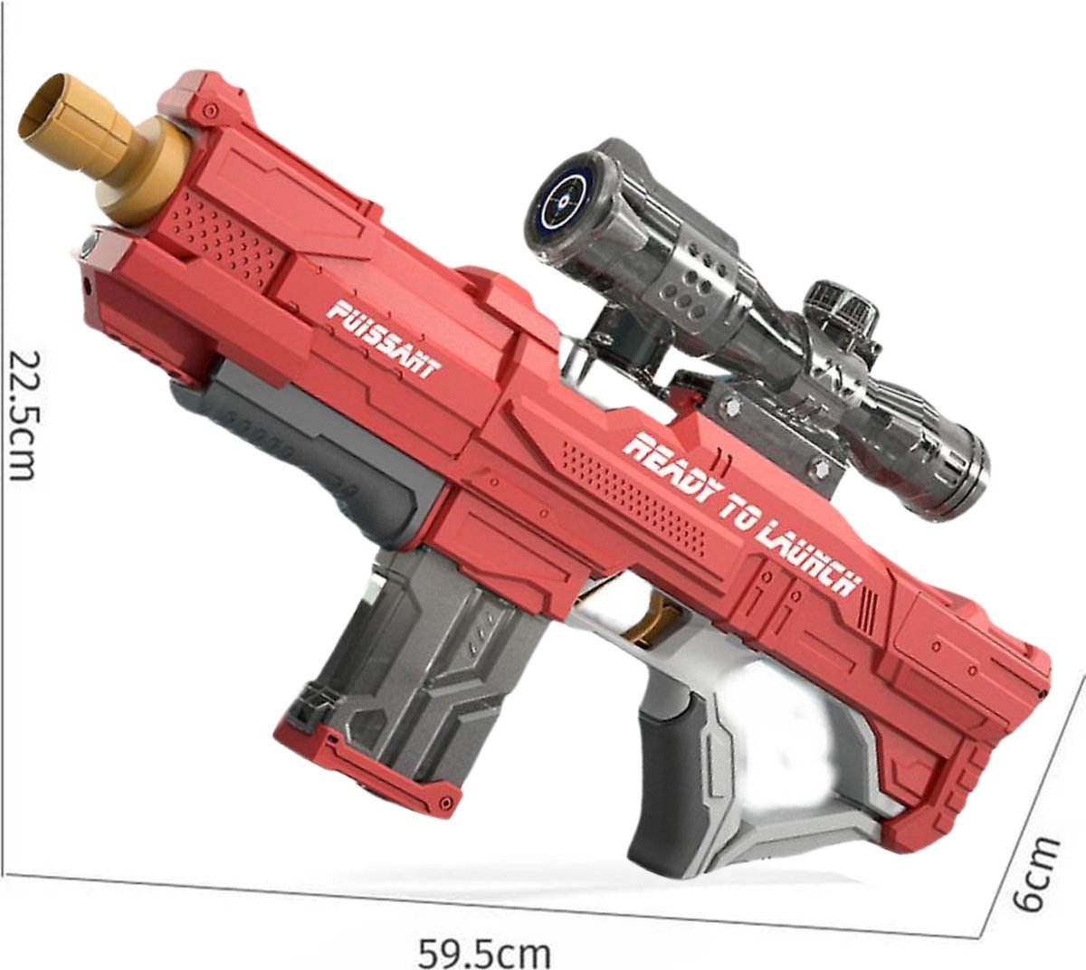 Modito Automatisch Waterpistool met Vizier Rood - Elektrisch Waterpistool - Watergeweer - Super Soaker - Watergun - Buitenspeelgoed — afbeelding 10