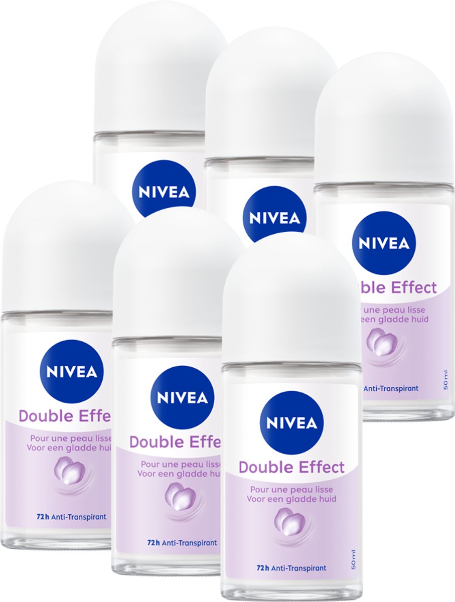 Goedkoopste NIVEA Double Effect - Voordeelverpakking - Deodorant Roller - 72 uur bescherming - 6 x 50 ml