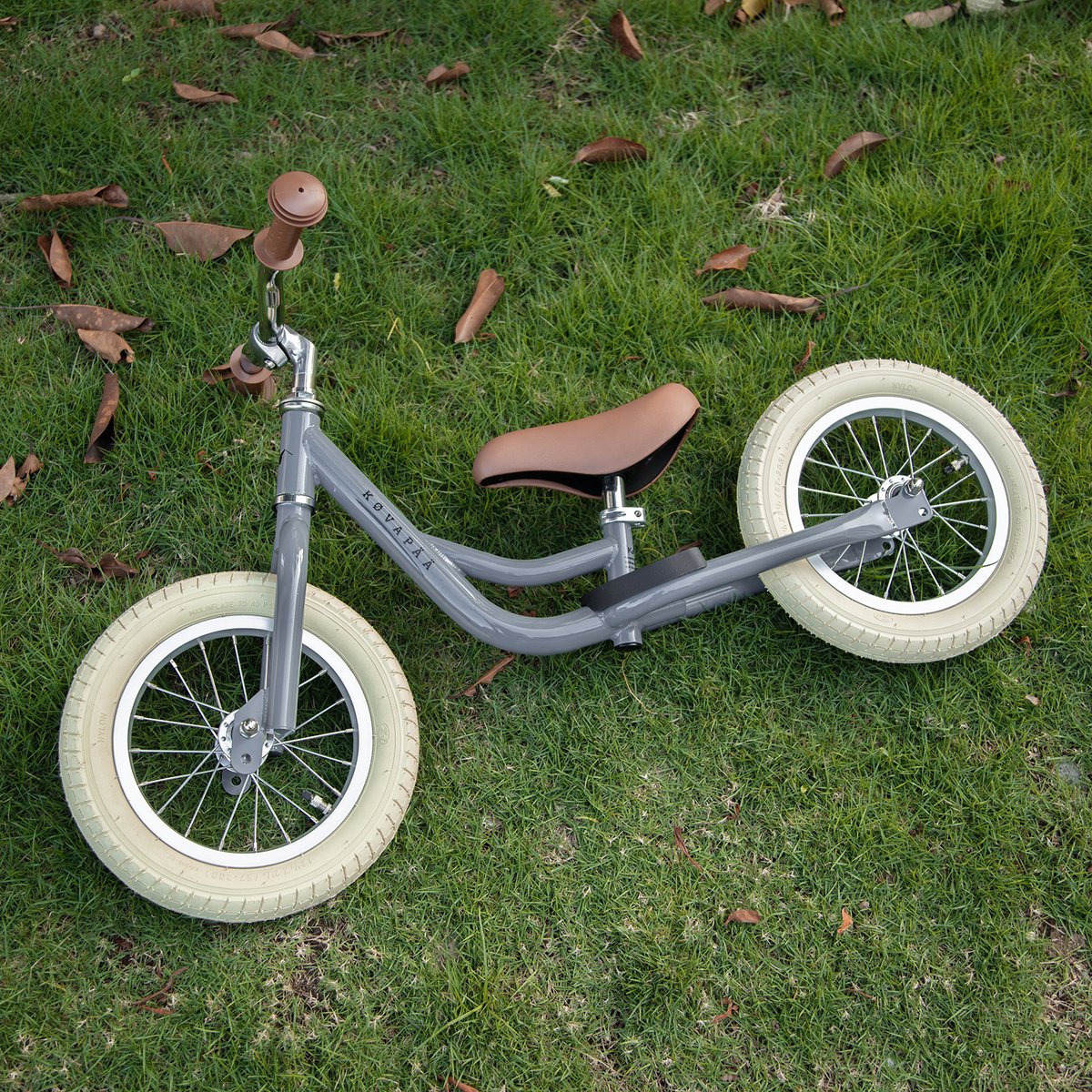 Køvapää Trike - 2 in 1 Loopfiets - 1.5 t/m 4 jaar - Met Naamsticker - 12 inch – Loopfiets - Grijs — afbeelding 5