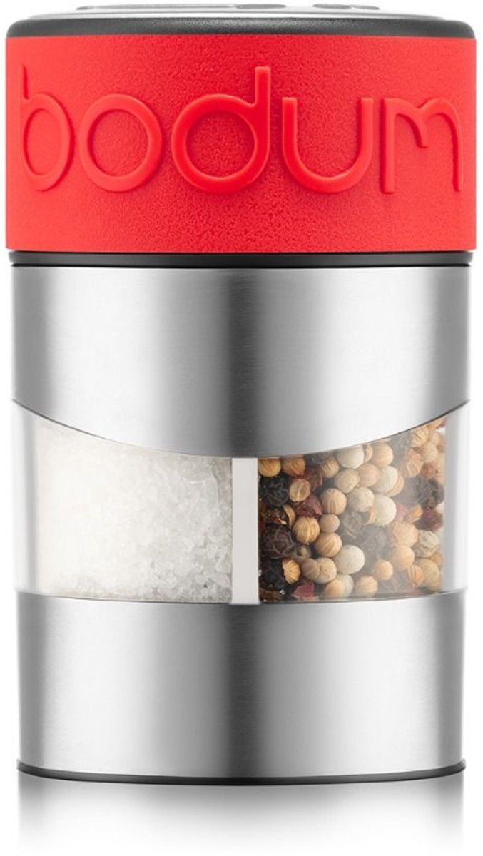 Bodum | Twin compacte Peper- en zoutmolen | RVS / Rood
