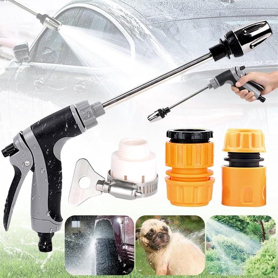Hogedruksproeier voor tuinslang, draagbare hydrojet hogedrukreiniger, tuinslang, uiteinde met 3 sproeiers, hogedrukreiniger, lans, jetsproeier, voor het reinigen van glazen ramen van de auto