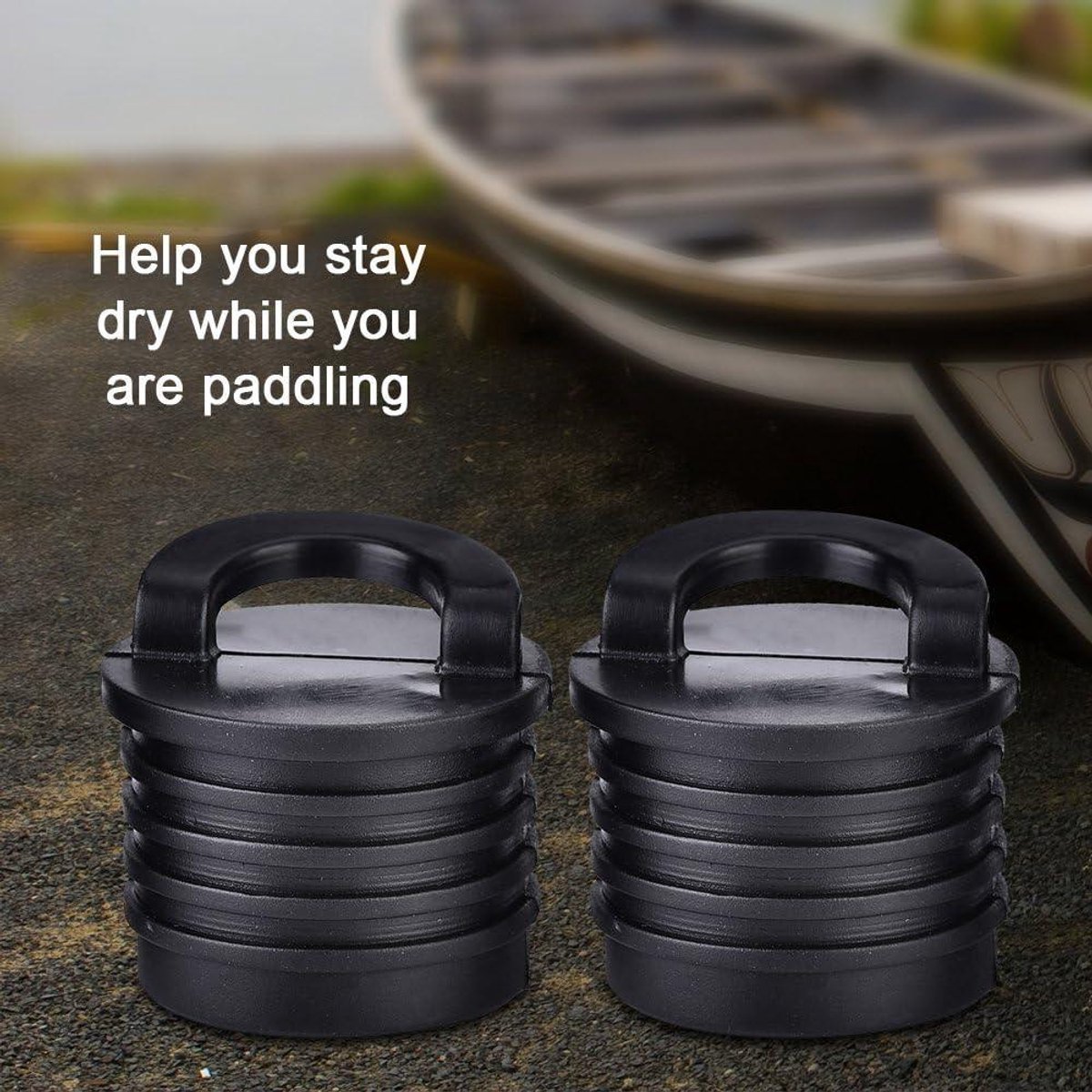 Allecto Plus - Universele kayak afvoerstoppen - 4 stuks - rubber - voor kajak, kano, boot - maritiem gebruik