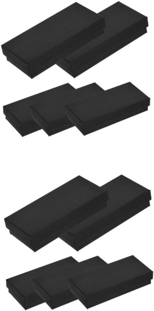 Allecto Plus - 2 sets horlogedoos kartonnen presentatiedoos voor sieraden - kraftpapier geschenkverpakking - zwart - 5 stuks