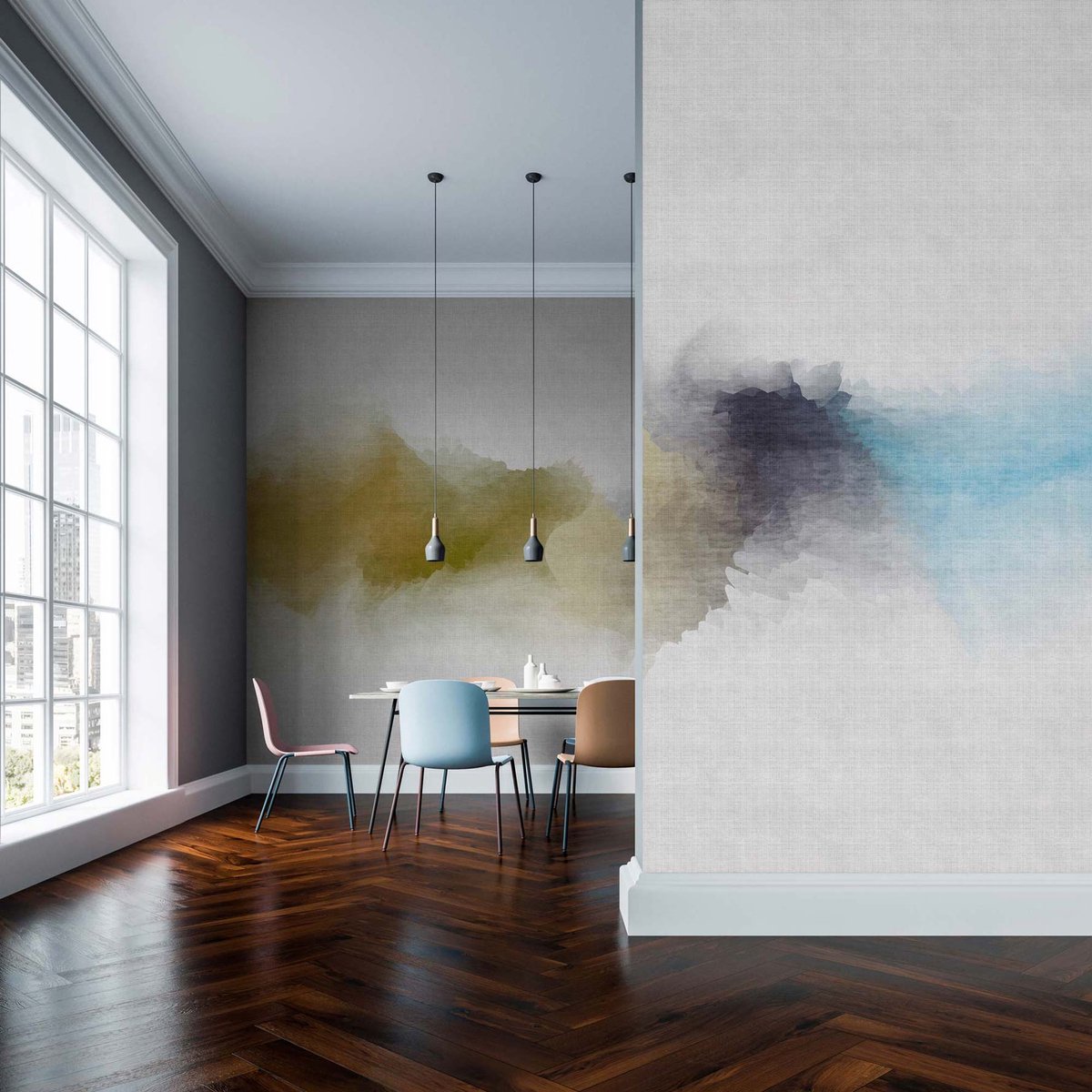 Grijs goud behang aquarel DD114373, BRICOFLOR.nl