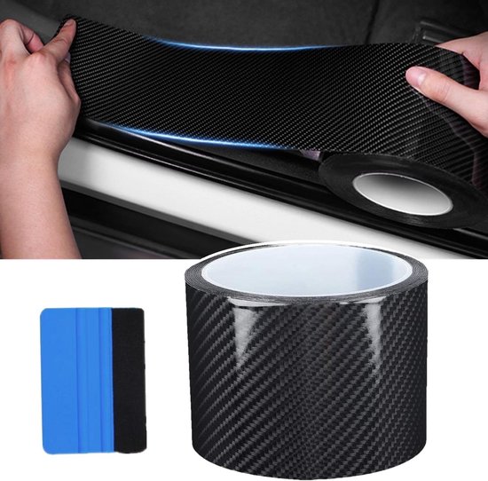 5D Koolstofvezel Instaplijstbescherming – Universele Autosticker, 7cm X 3m, Zelfklevend, Waterdicht, Krasbestendig, Voor Deurrand, Bumper, Spoiler, Achteruitkijkspiegel, En Meer