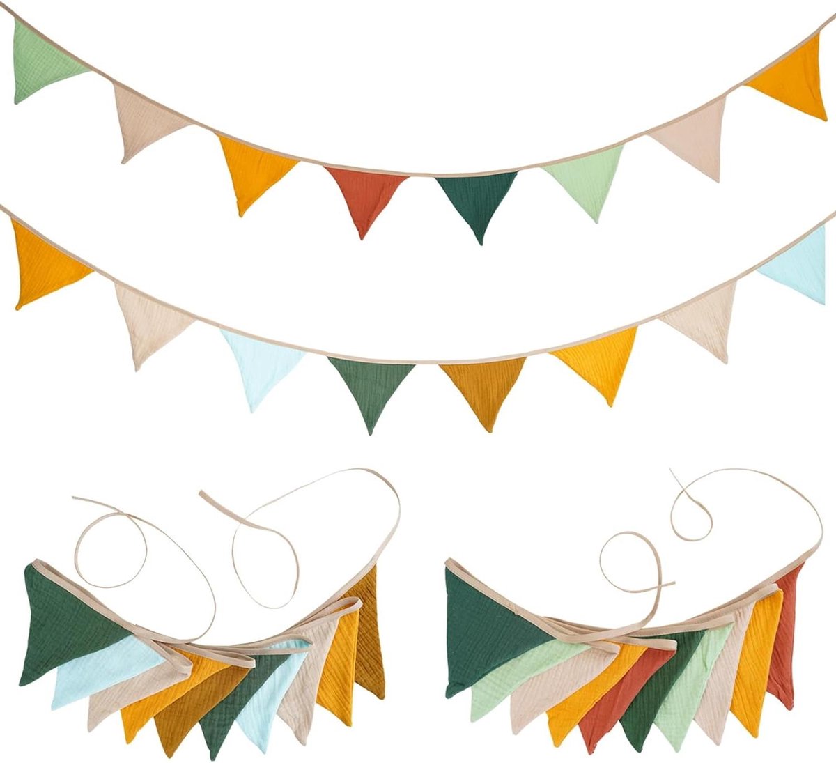 Image of 2 Stuks Vlaggetjesslinger Kinderkamer Decoratie Wimpelketting Huisbed - Meisjes en Jongens