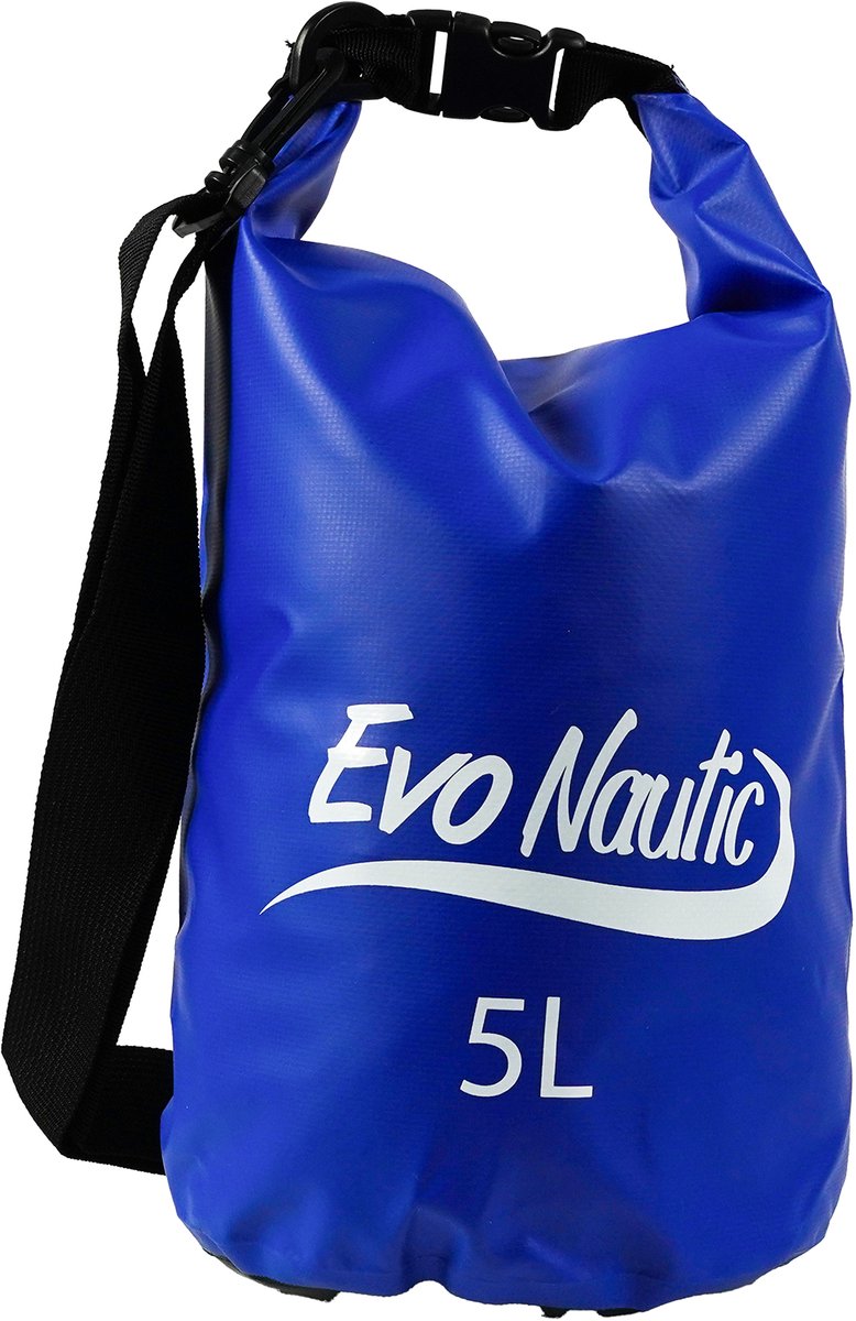 EvoNautic Drybag 5L Blauw - Waterdichte Tas - Inhoud van 5 Liter - Kleur Zwart - Geschikt voor Zwemmen, Wandelen, Suppen en Varen