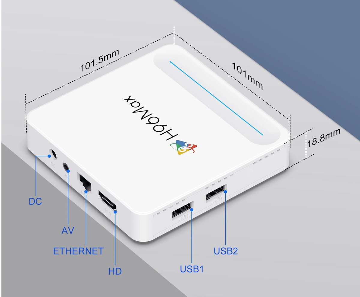 Décodeur TV Android 13 - RNCYN - WiFi 6 - Vidéo 8K - Assistant vocal