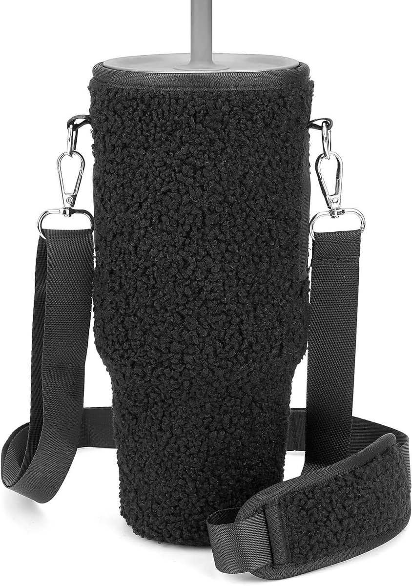 Allecto Plus - Tumbler draagtas met schouderband voor 40 oz bekers - zwart.