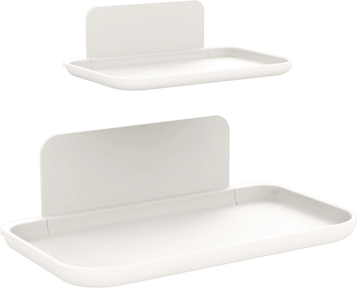 Allecto Plus - Set van 2 rietverspreiderhouders voor aromatherapie - Wandmontage - Geurverspreider voor thuis en badkamer - Opberghouder - Wit