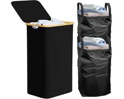 XL Wasmand met Deksel - 100 Liter | Met 2 uitneembare zakken | Wassorteerder | Extra Sterk & Stevig | Geschikt voor Gezinnen