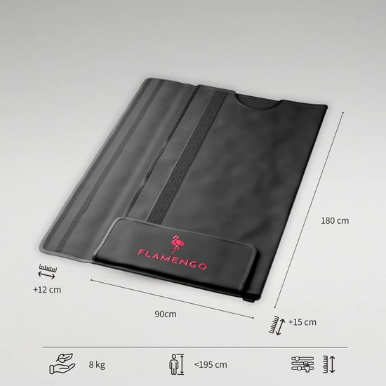 Flamengo® Infrarood Sauna Deken PRO + Wrap Inleghanddoek – High-End Warmtebeleving vergelijkbaar met premium infrarood sauna’s - Mobiele draagbare saunadeken incl. draagtas