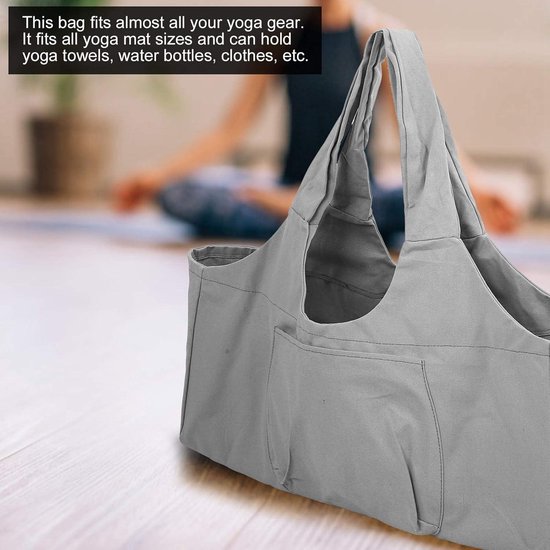 Allecto Plus - Yoga Mat Draagtas met Grote Capaciteit - Geschikt voor alle matten - Canvas Yoga Tas voor Opbergen en Vervoeren van Mat van Allecto Plus — afbeelding 3