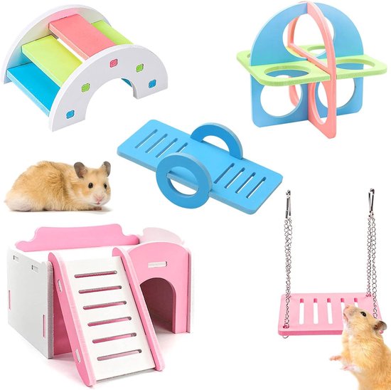 Picture of Hamster House Rainbow Bridge Training Toy Cage Seesaw Swing - 5 Stuks ...