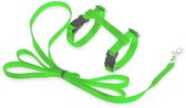 Kattentuigje Met Looplijn Kattenharnas Kittentuigje Kattenriem Met Looplijn Kat Kitten Tuigje Verstelbaar - Groen