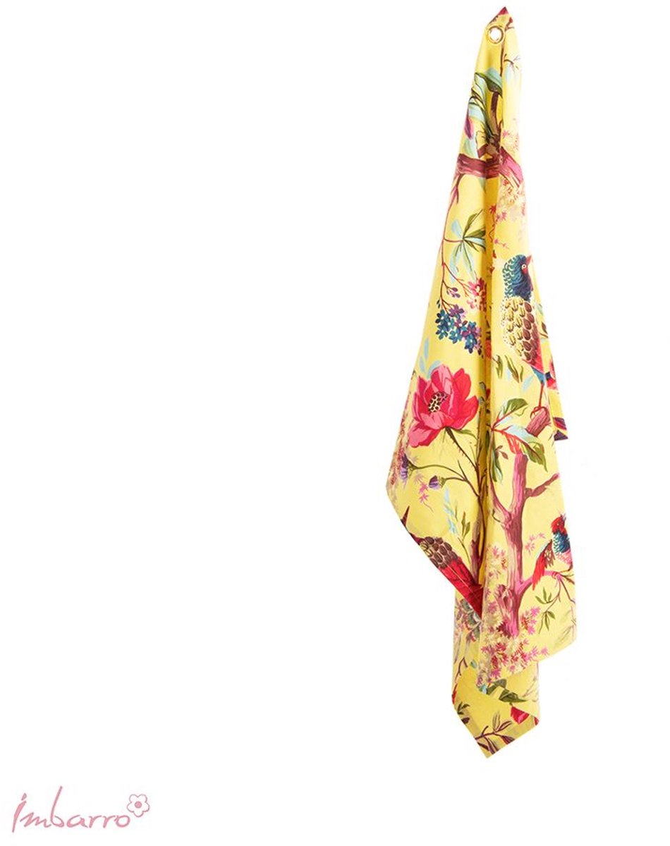 Imbarro Home & Fashion set van 2 gele paradise theedoeken 70 x 50 cm
