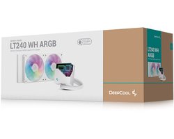 DeepCool LT240 WH ARGB Designer Liquid CPU Cooler, 240mm 5th Gen Pump 3400RPM AIO, FD12 ARGB Daisy Chainable Fans, Multidimensional Infinity Mirror Block, 5V A-RGB Software Control, White