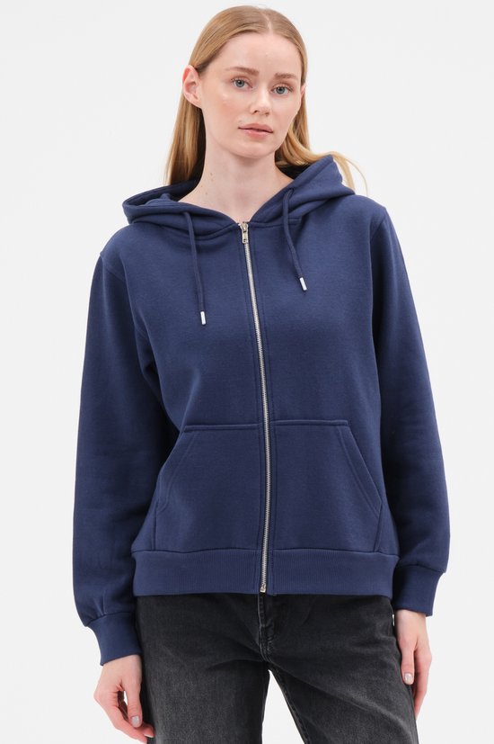 Sweat à capuche zippé Smith & Solo pour femme, bleu marine, XXL