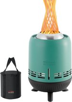 Mini brasero de table portable d'extérieur avec sac de rangement – Acier inoxydable 15 x 24 cm Blauw
