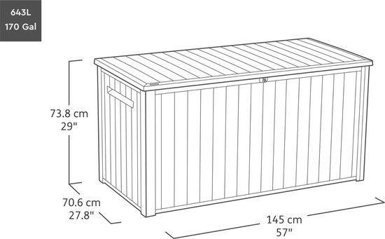 Keter Southwood Opbergbox - 643L - 146x74x70 cm - Pine